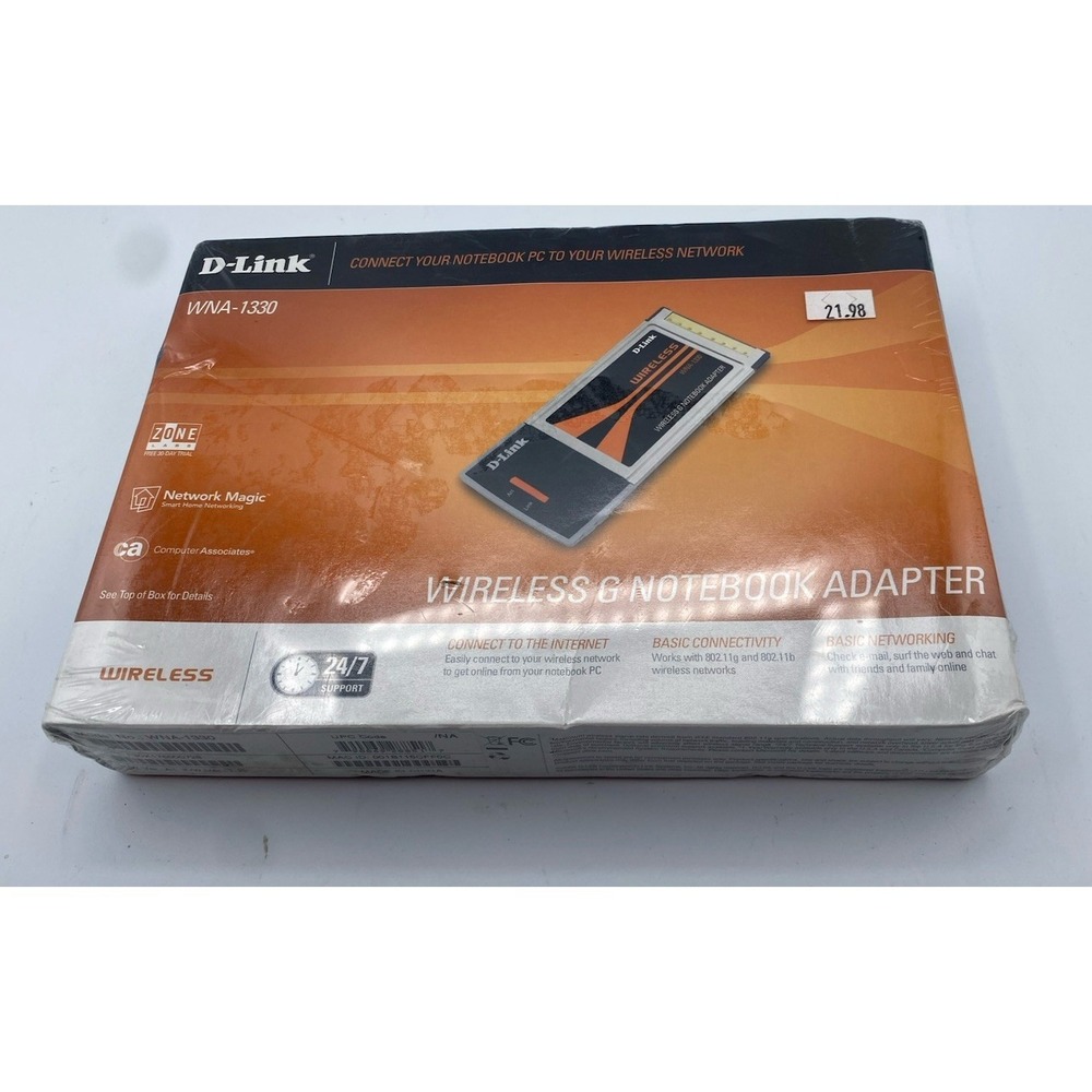 D-LINK WNA-1330 RANGEBOOSTER G‎ NOTEBOOK ADAPTER WIRELESS NEW IN BOX SEALED